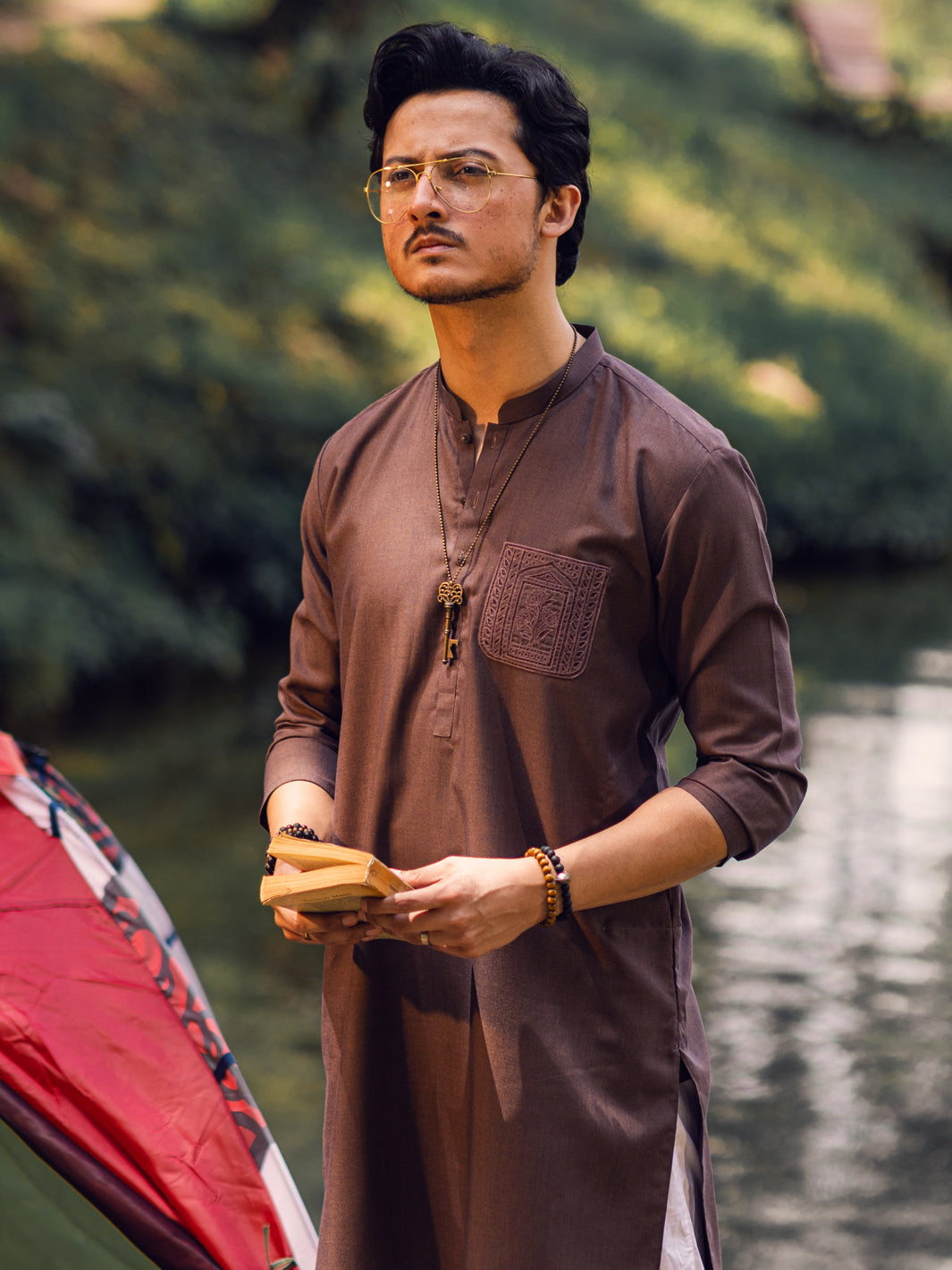 Blended Brown Kurta - Almirah