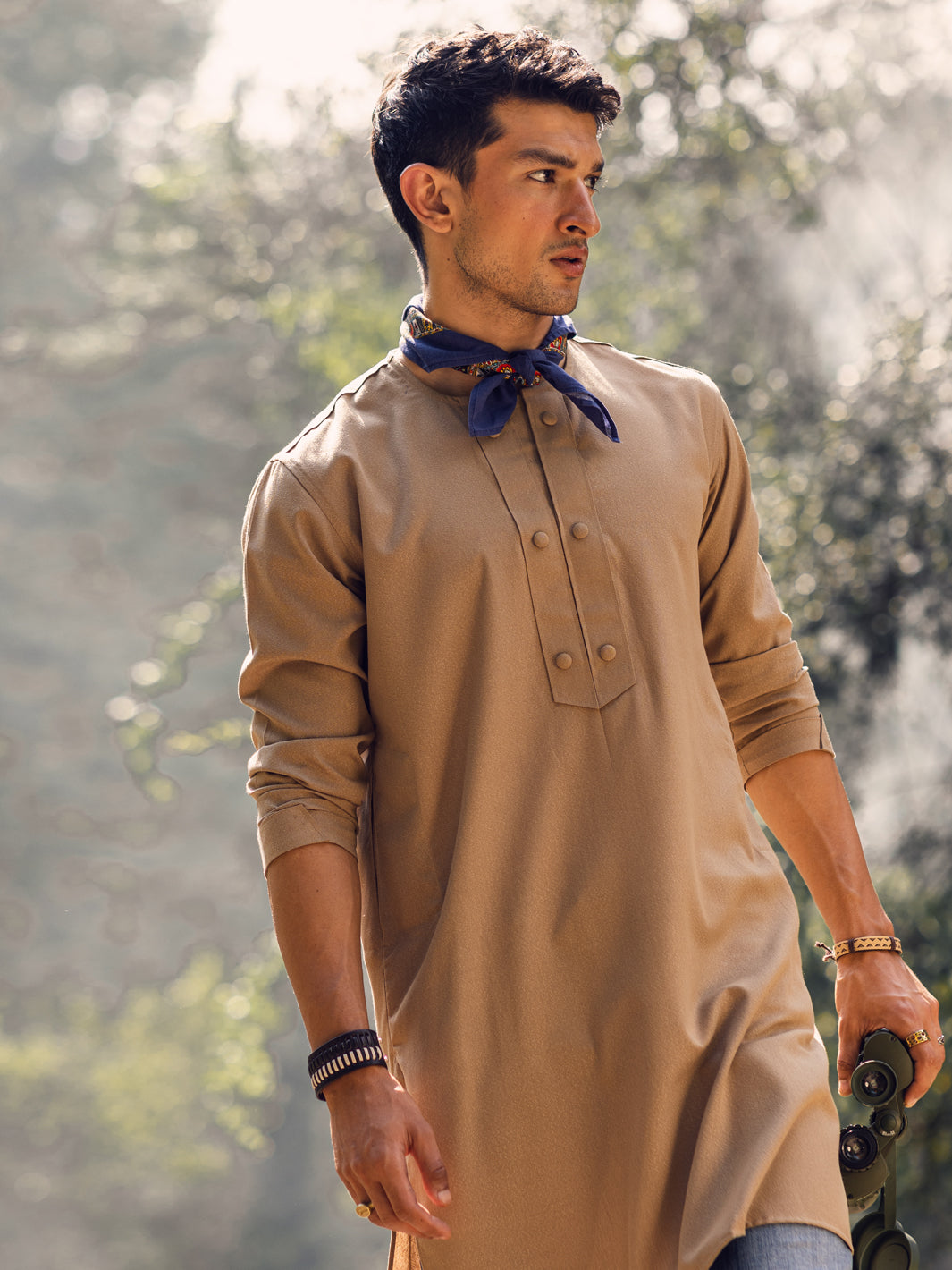 Blended Sand Brown Kurta - Almirah