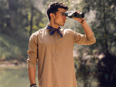 Blended Sand Brown Kurta - Almirah