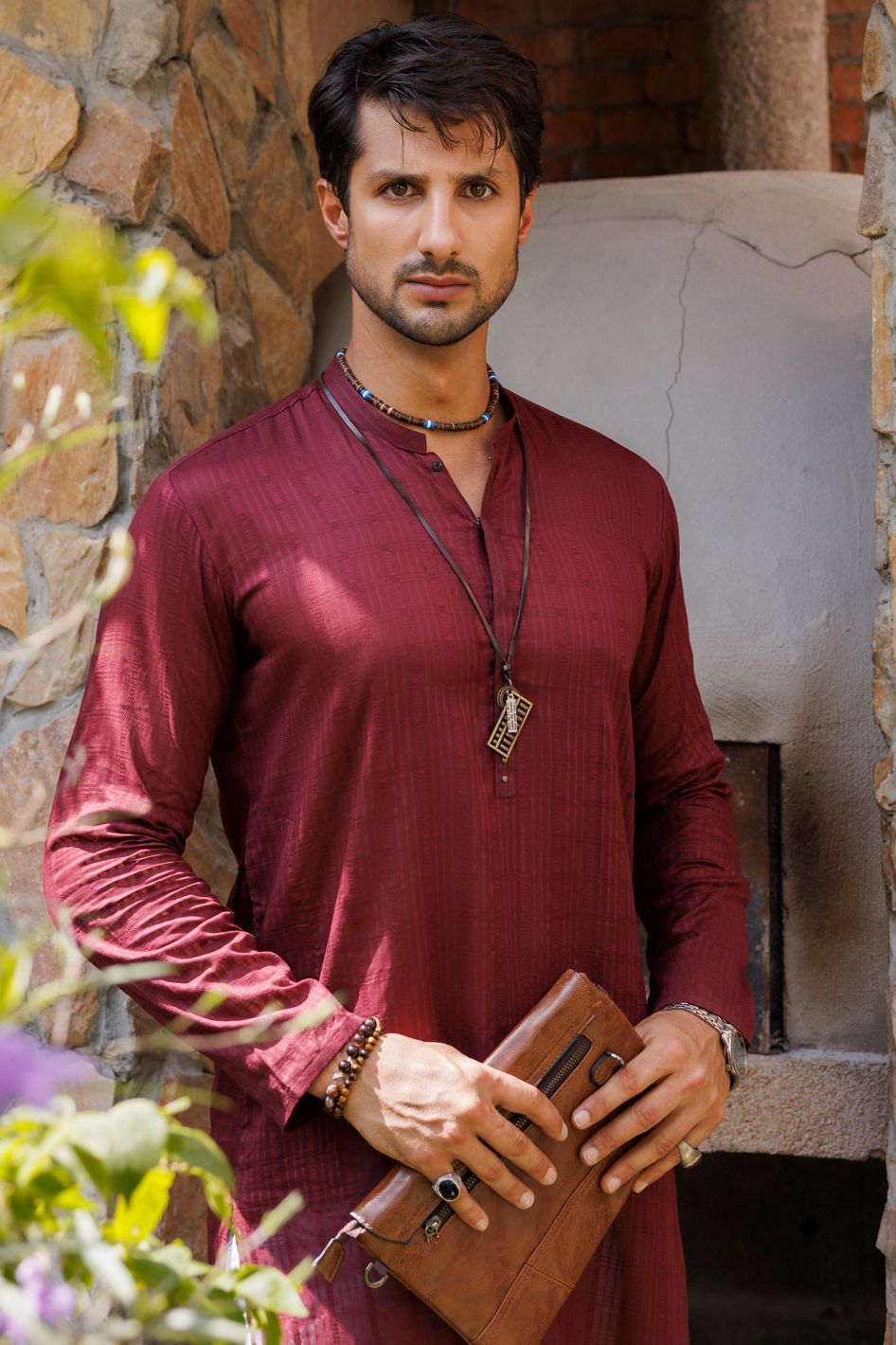 Cotton Maroon Kurta - Almirah