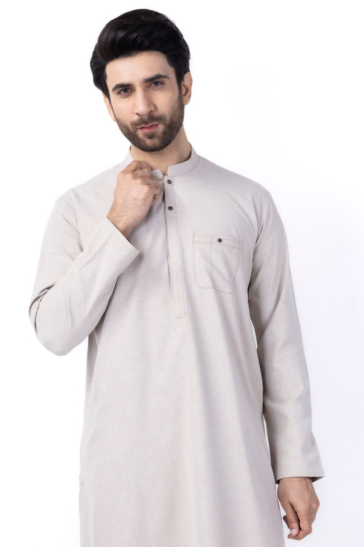Blended Sand Brown Kurta - Almirah