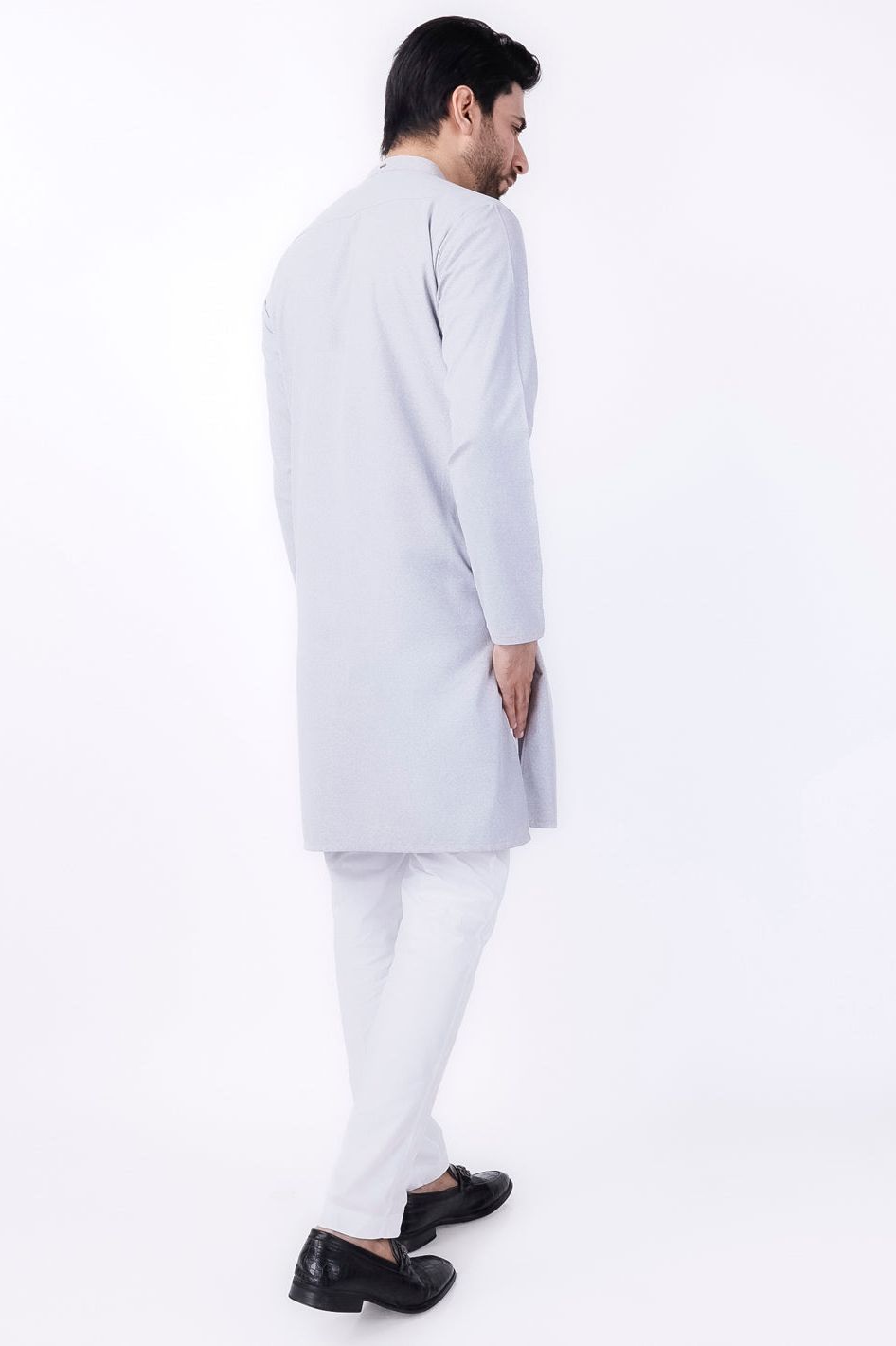 Blended Light Grey Kurta - Almirah
