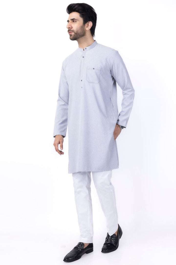Blended Light Grey Kurta - Almirah