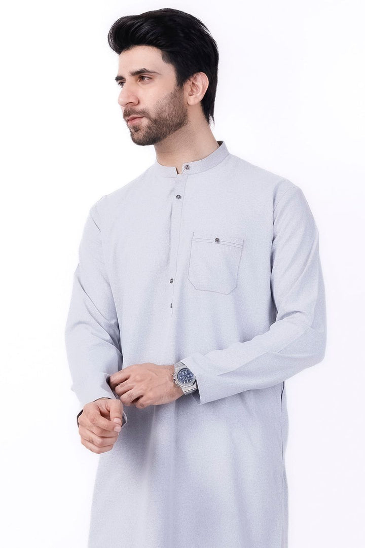 Blended Light Grey Kurta - Almirah