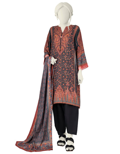 Multicolour Linen 3 Piece Suit - J. Junaid Jamshed