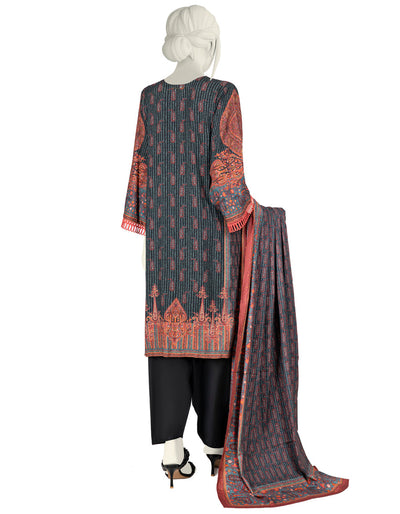 Multicolour Linen 3 Piece Suit - J. Junaid Jamshed