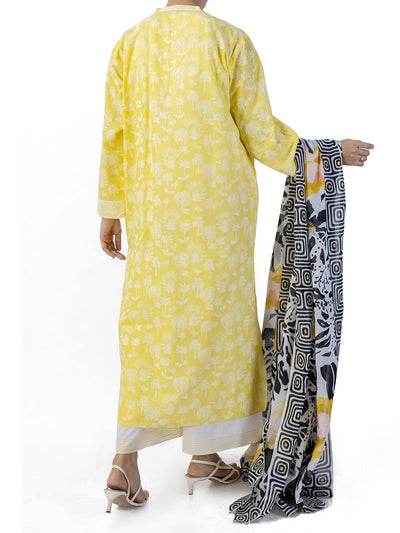 Lawn Yellow 3 Piece Suit - Almirah