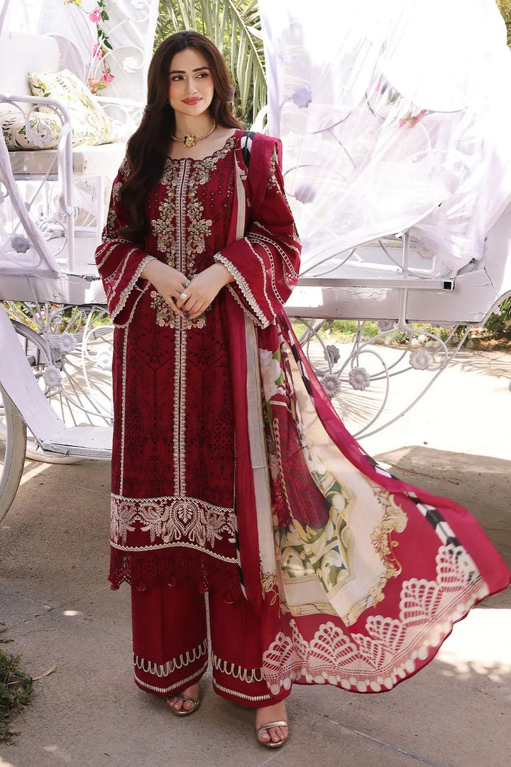 Red Riding Hood 3 Piece Suit - Elaf Chikankari Collection