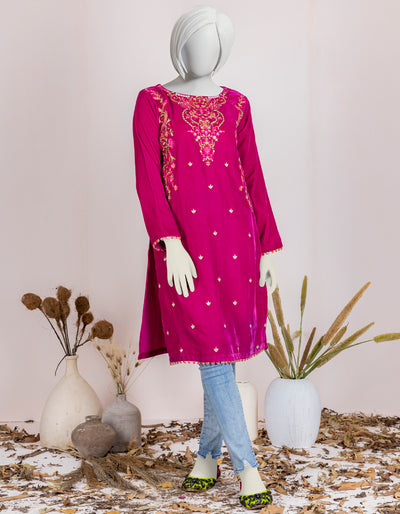 Velvet Pink Teen's Kurti  -  J. Junaid Jamshed