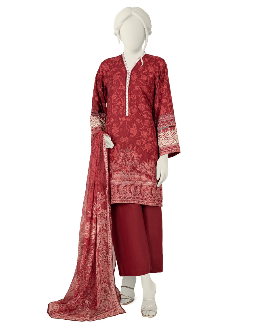 Chanderi 3 Piece Suit - J. Junaid Jamshed