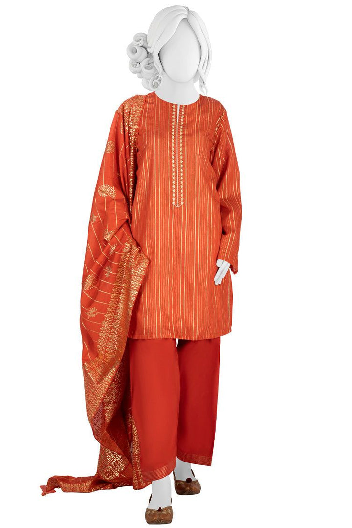 Maahru White 3 Piece Suit - J. Junaid Jamshed