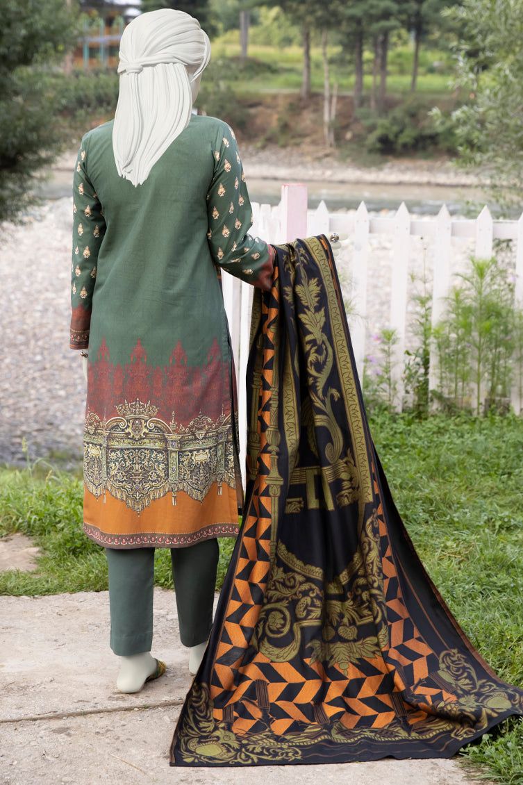 Green Cambric 3 Piece Stitched - J. Junaid Jamshed
