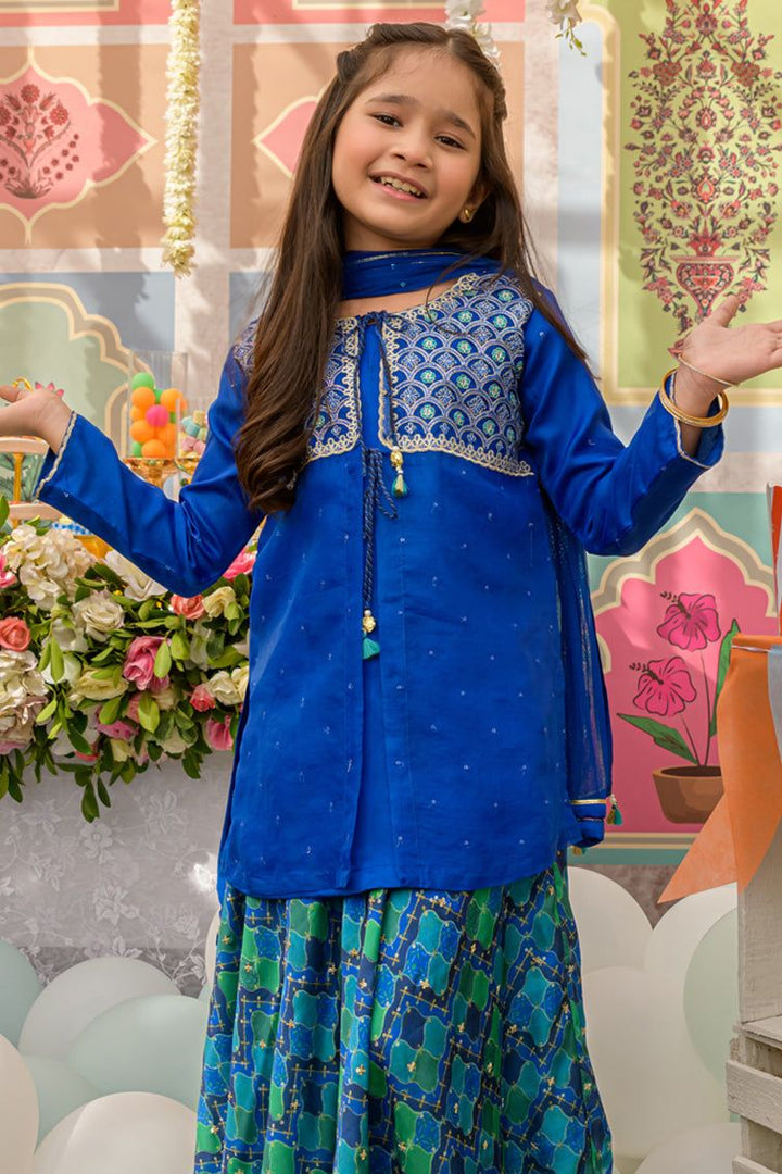 Organza Blue 3 Piece Suit - J. Junaid Jamshed