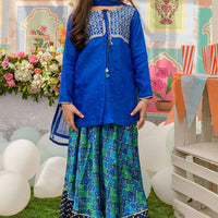Organza Blue 3 Piece Suit - J. Junaid Jamshed