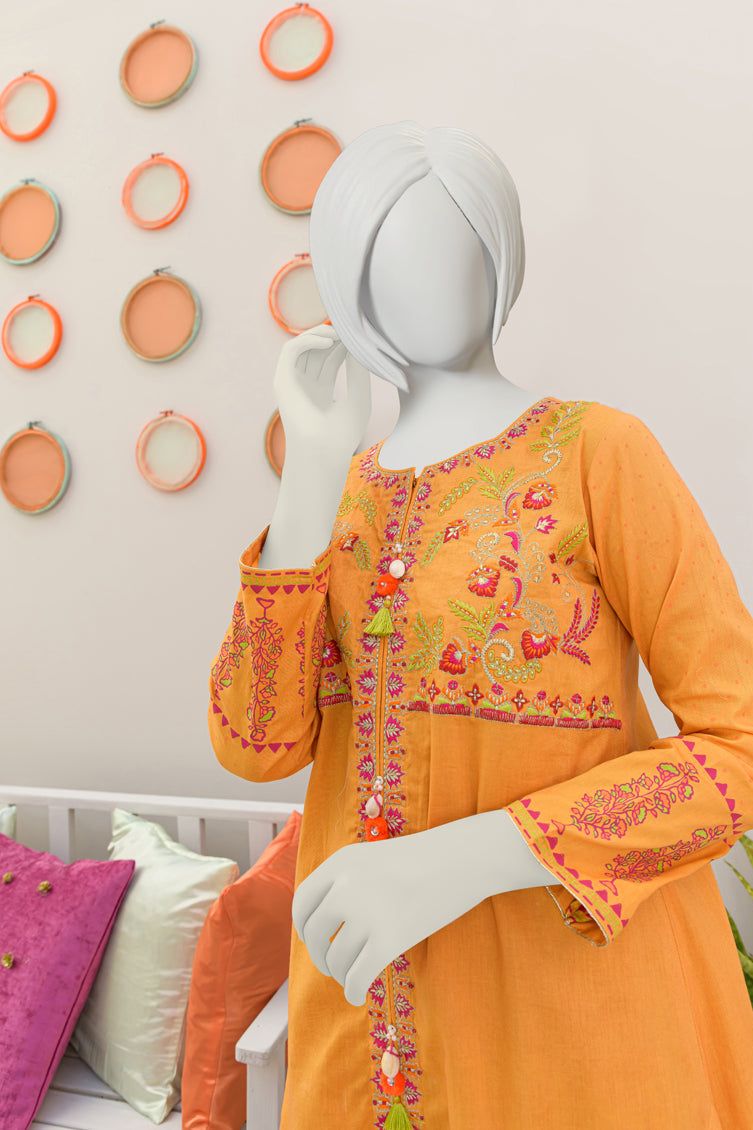 Lawn Mustard Kurti - J. Junaid Jamshed