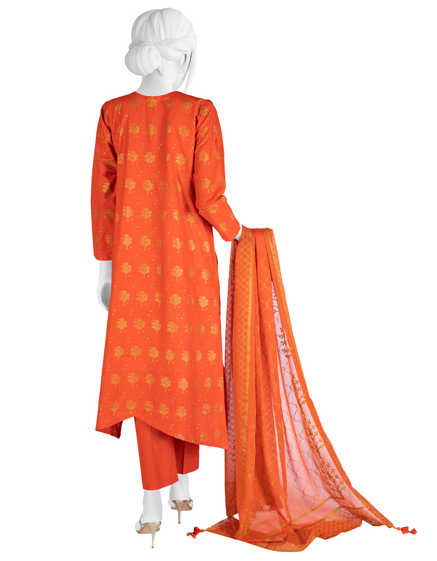 Lawn Orange 2 Piece Unstitched Suit - J. Junaid Jamshed