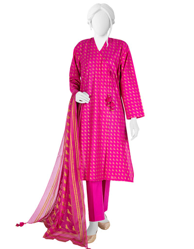Lawn Pink 2 Piece Unstitched Suit - J. Junaid Jamshed