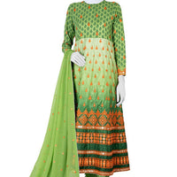 Raw Silk Green 3 Piece Suit - J. Junaid Jamshed