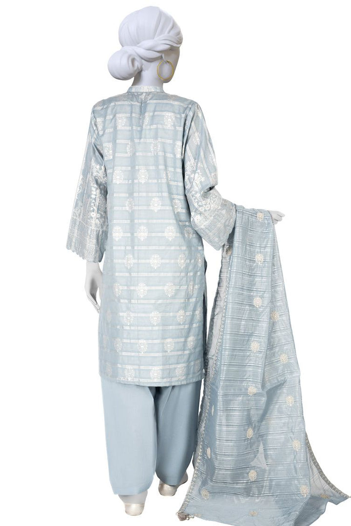 Lawn Blue 3 Piece Suit - J. Junaid Jamshed