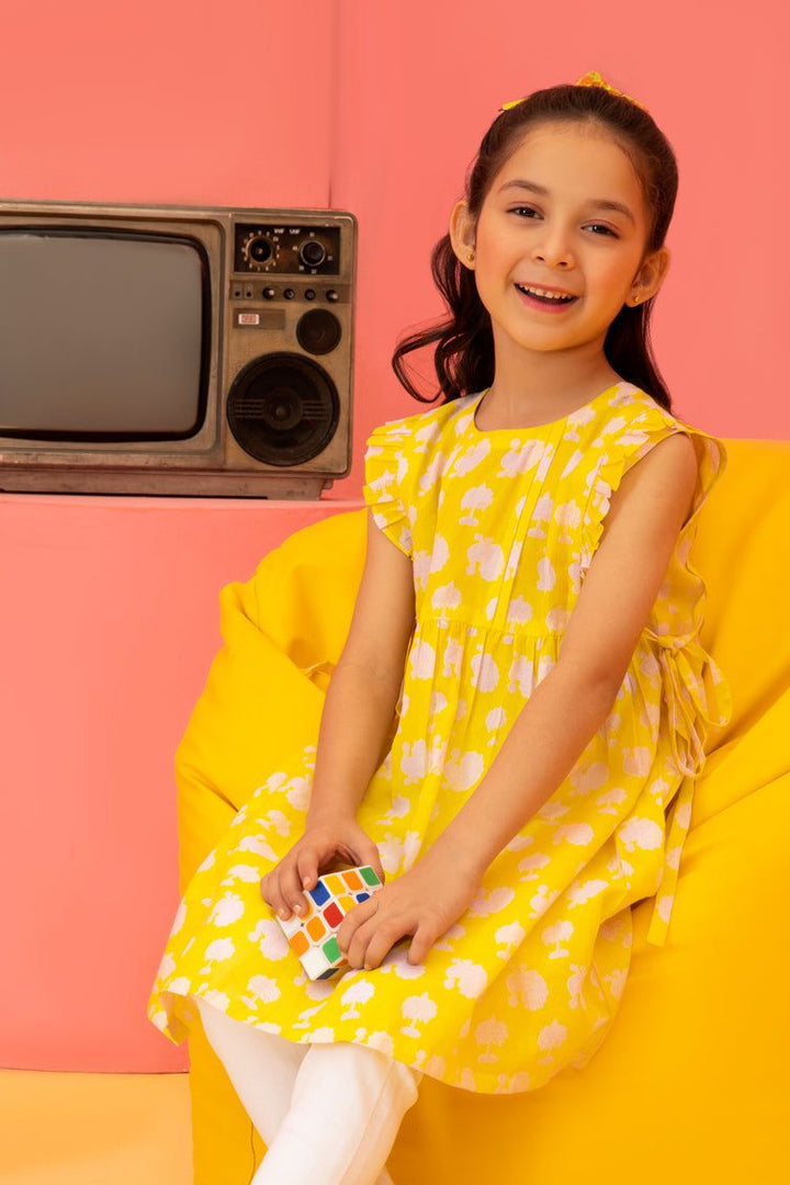 Lawn Yellow Girls Kurti - J. Junaid Jamshed