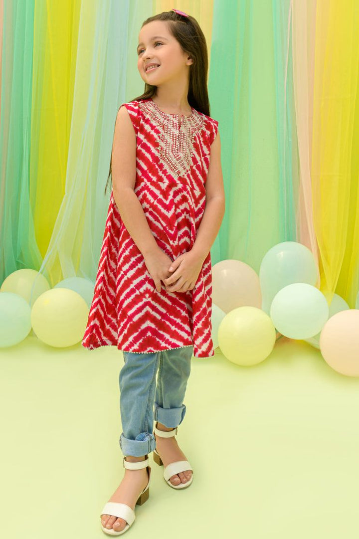 Lawn Dark Pink Kurti - J. Junaid Jamshed
