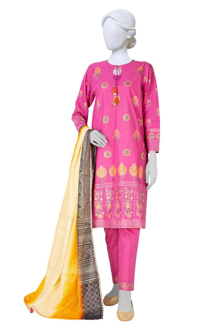 Lawn Pink 3 Piece Suit - J. Junaid Jamshed