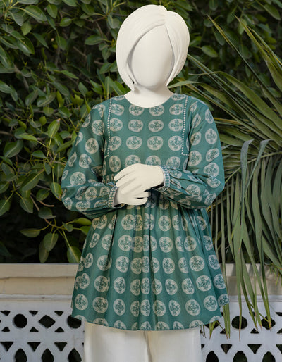 Lawn Dark Green Kurti - J. Junaid Jamshed