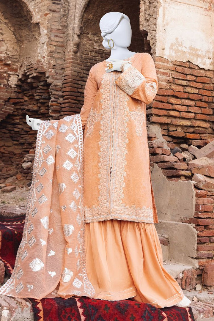 Lawn Peach 3 Piece Suit - J. Junaid Jamshed