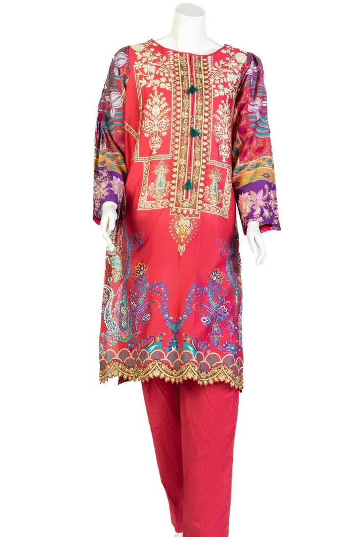 Cambric Pink 2 Piece Suit - J. Junaid Jamshed
