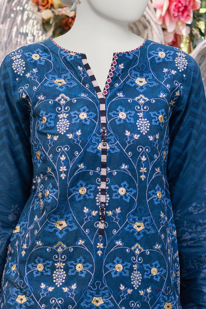 Cambric Blue 3 Piece Suit - J. Junaid Jamshed