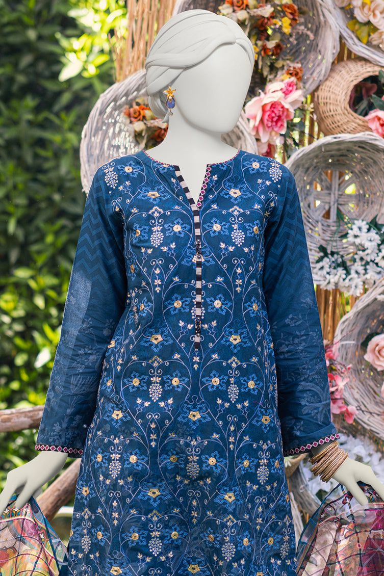 Cambric Blue 3 Piece Suit - J. Junaid Jamshed