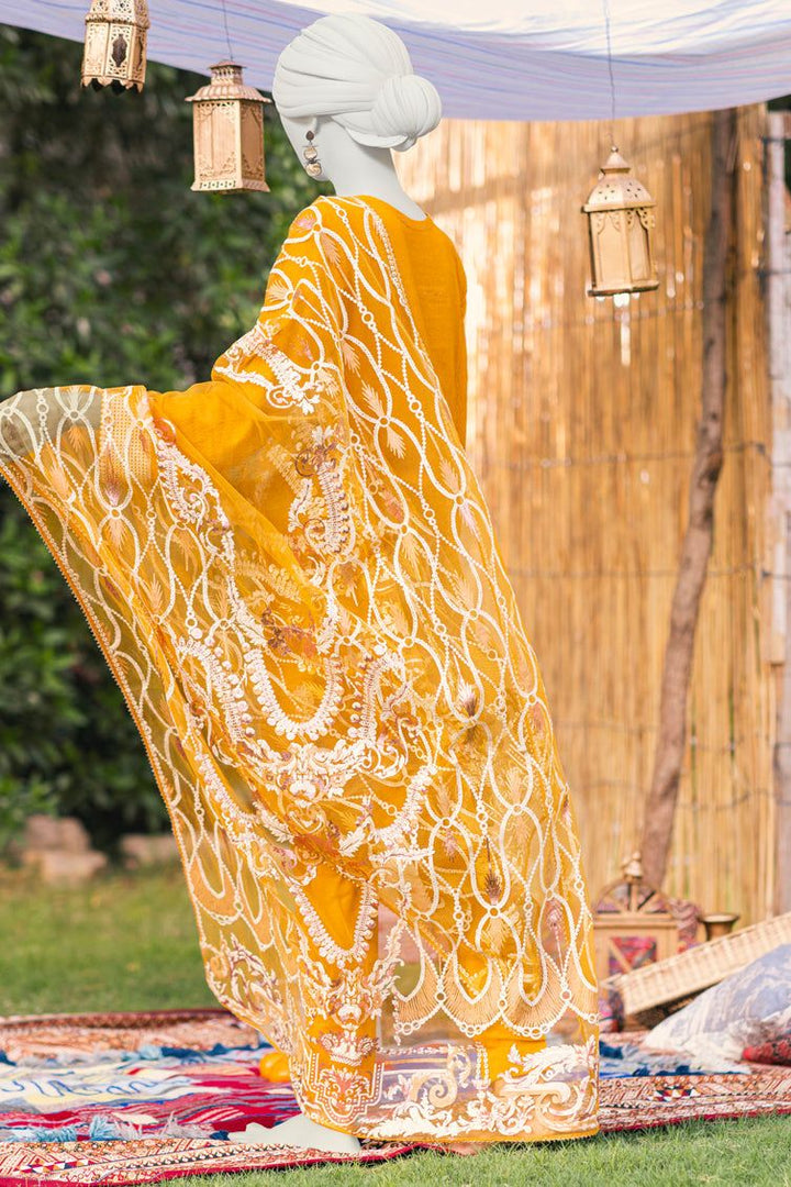 Cotton Dobby Mustard 3 Piece Suit - J. Junaid Jamshed