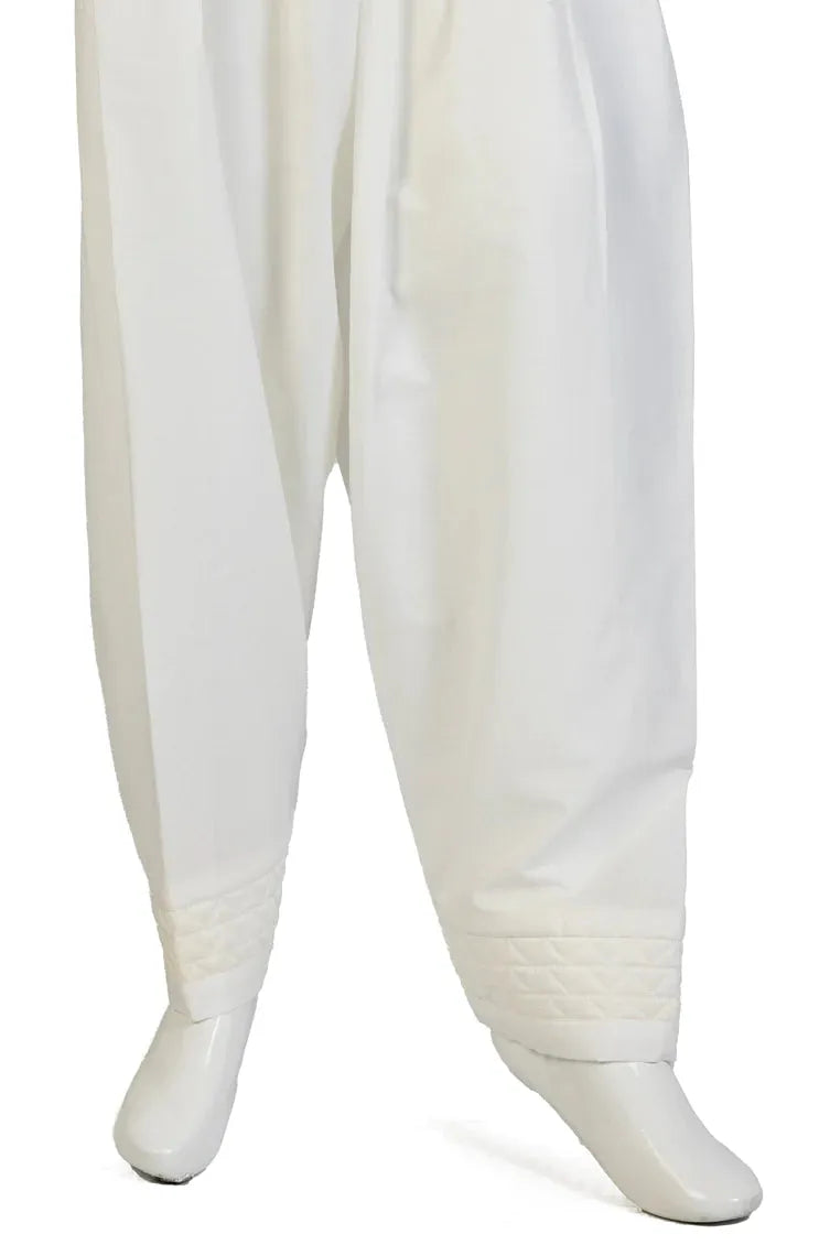 Lawn White Trouser - J. Junaid Jamshed