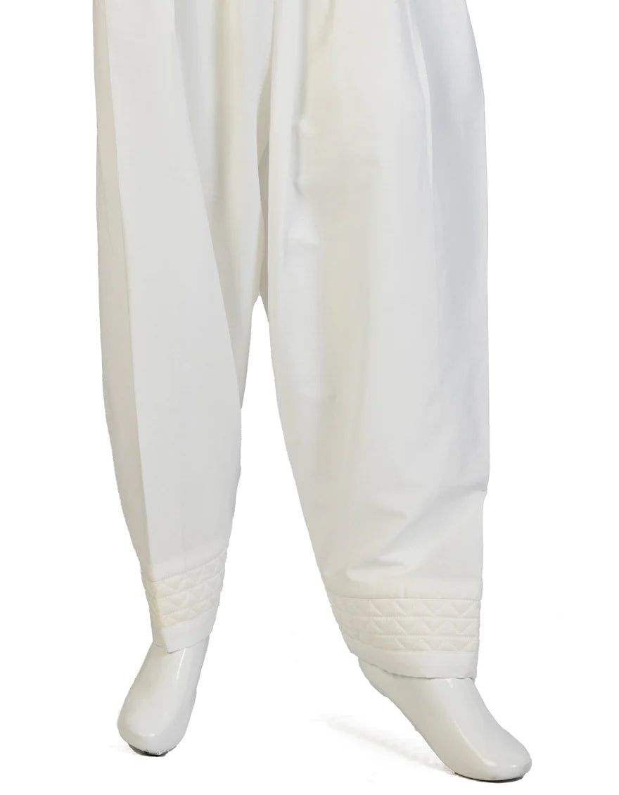 Lawn White Trouser - J. Junaid Jamshed