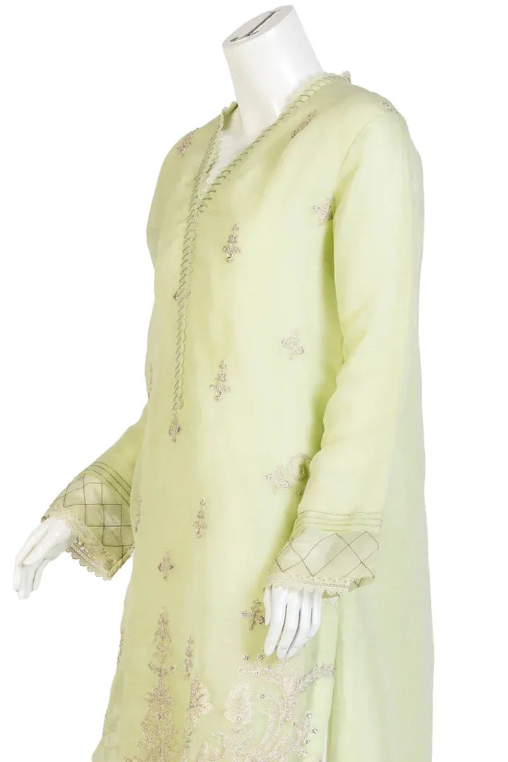 Silk Green Kurti - J. Junaid Jamshed