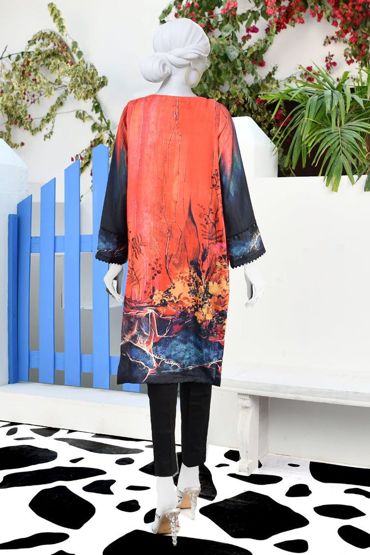 Silk Orange Kurti - J. Junaid Jamshed