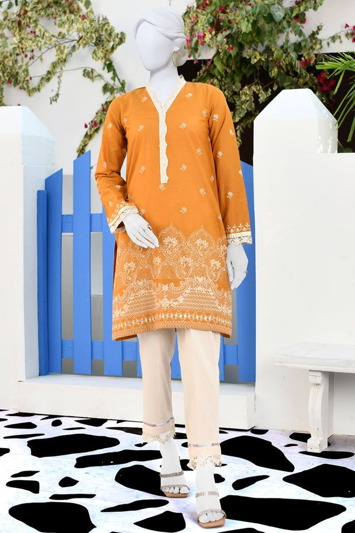 Cotton Mustard Kurti - J. Junaid Jamshed
