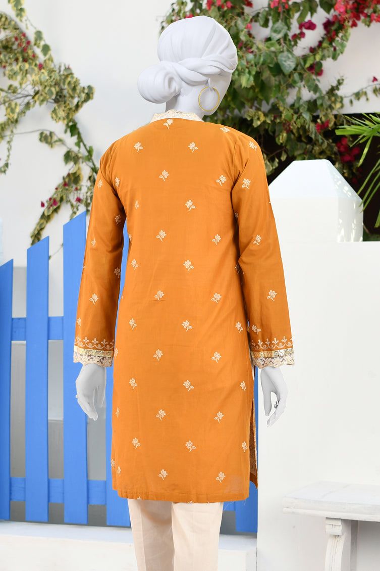 Cotton Mustard Kurti - J. Junaid Jamshed
