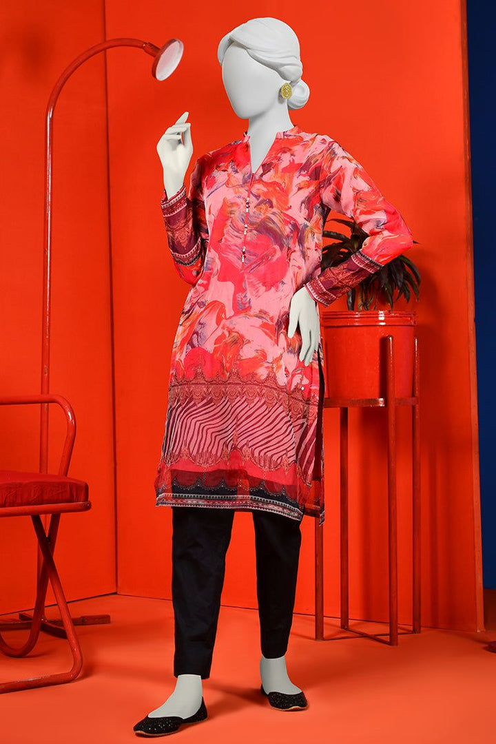 Organza Pink Kurti - J. Junaid Jamshed