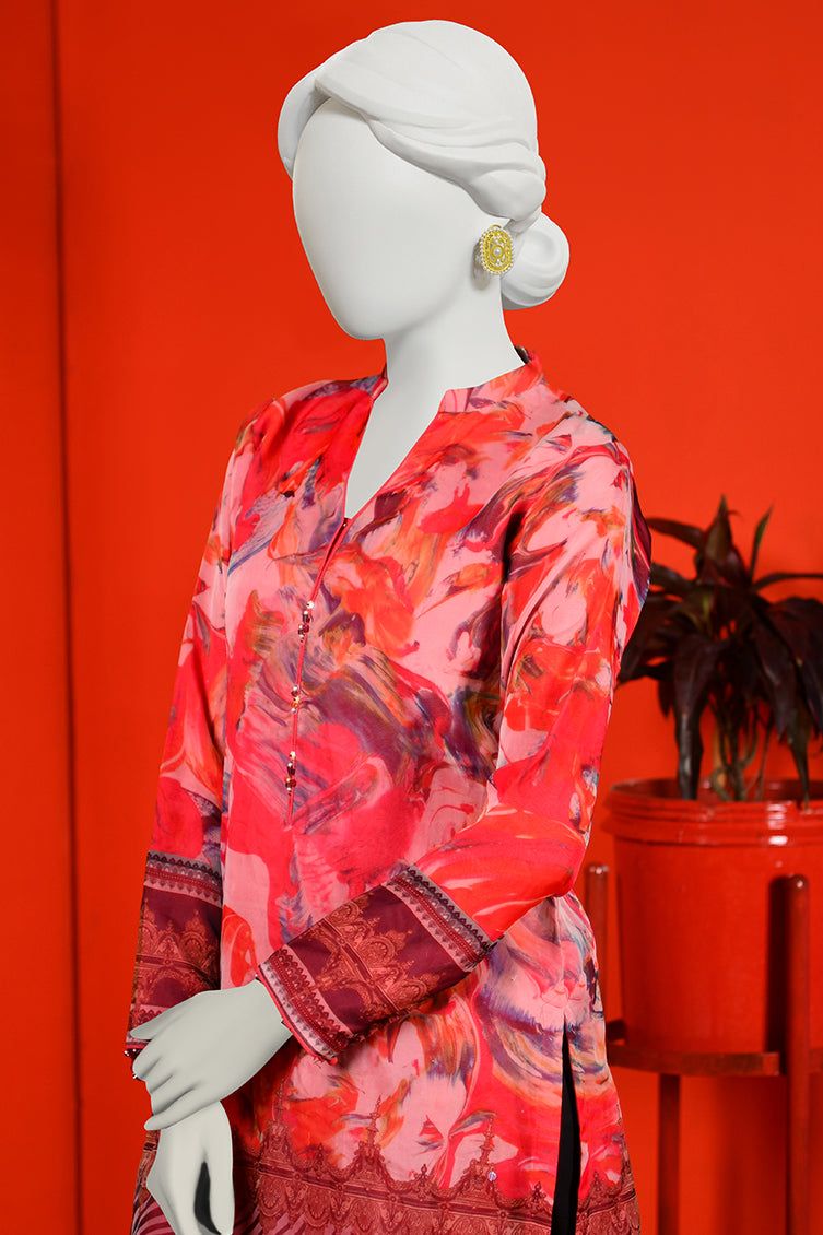 Organza Pink Kurti - J. Junaid Jamshed