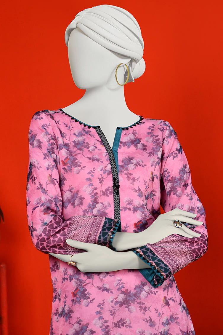 Organza Pink Kurti - J. Junaid Jamshed