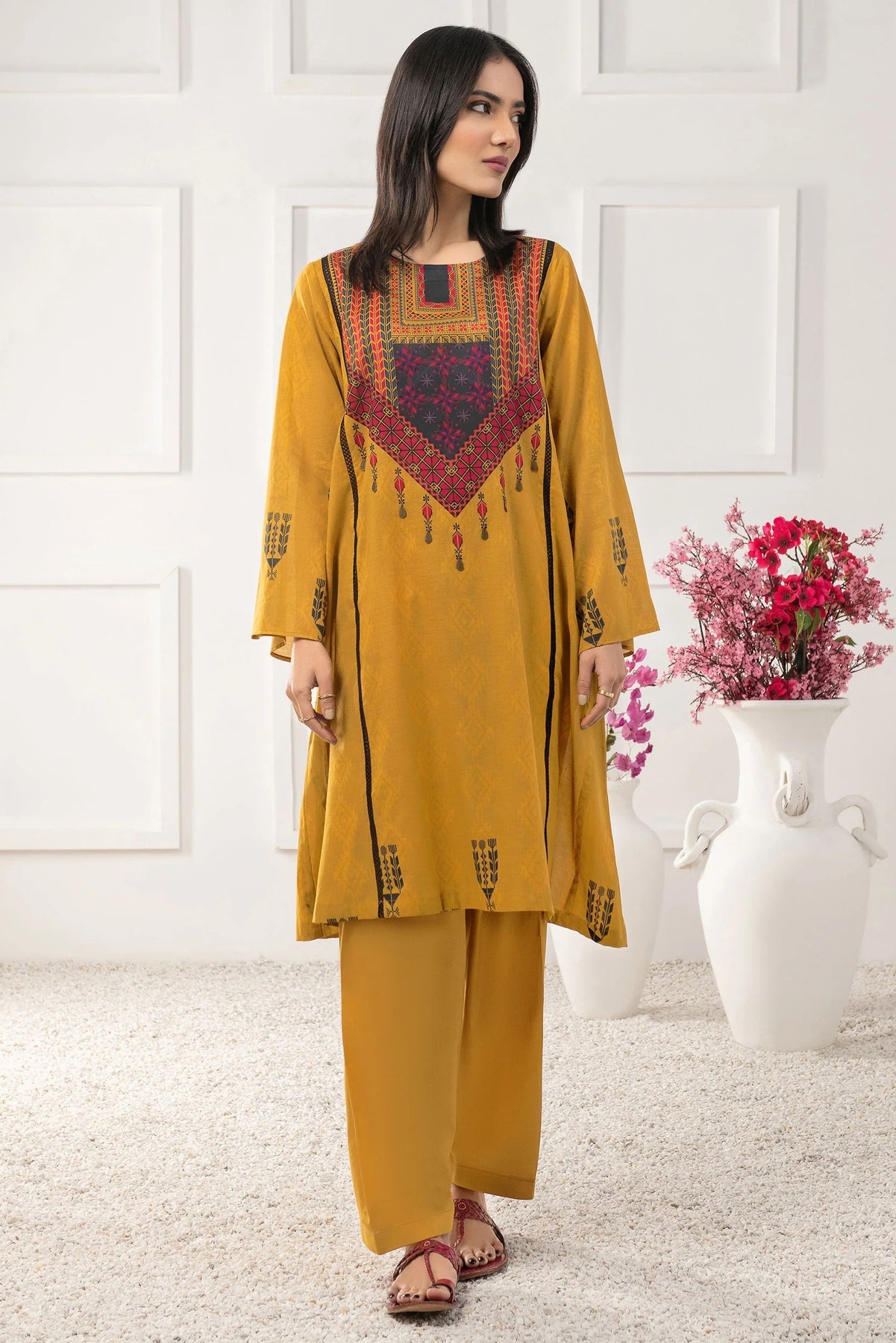 Lawn Yellow Kurti - Limelight Summer Collection