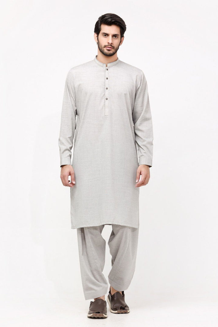 Poly Viscose Aish Grey Kameez Shalwar - Edenrobe