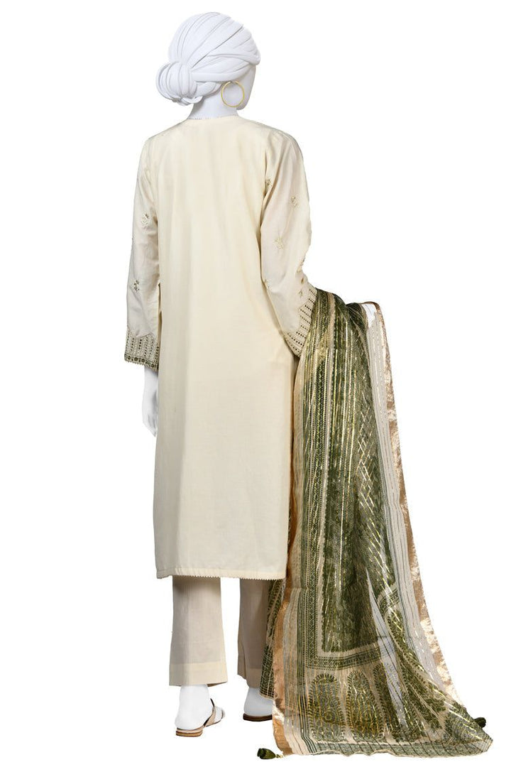 Lawn Brown 3 Piece Stitched Suit - J. Junaid Jamshed