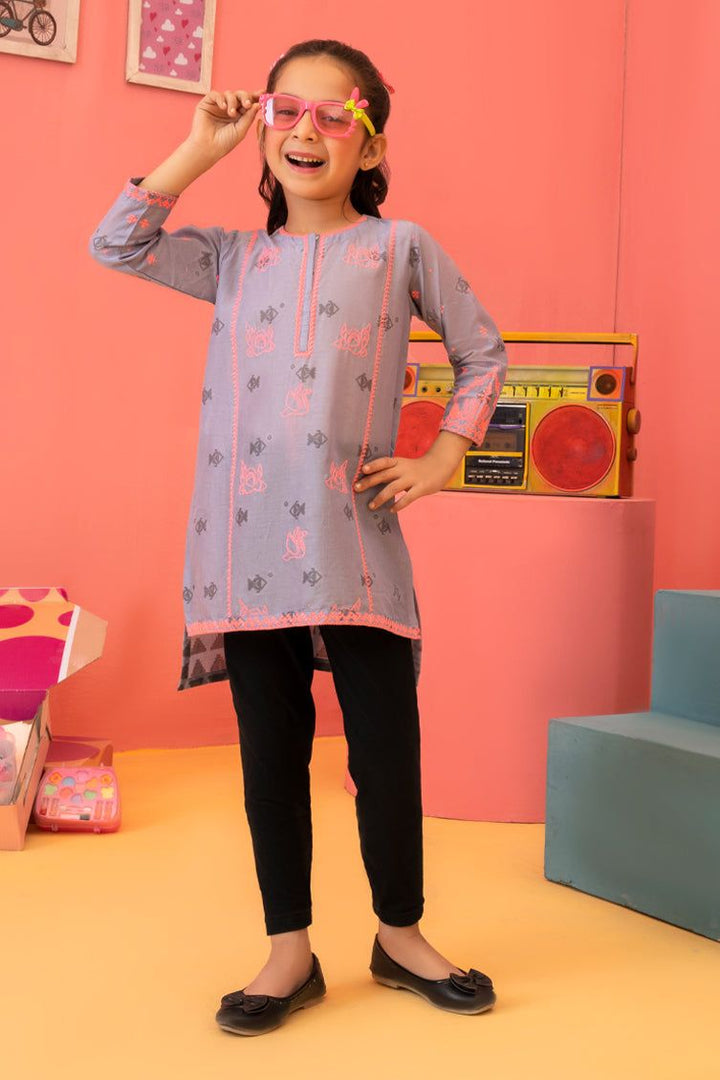 Lawn Grey Girls Kurti - J. Junaid Jamshed