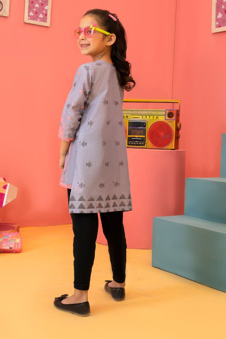 Lawn Grey Girls Kurti - J. Junaid Jamshed