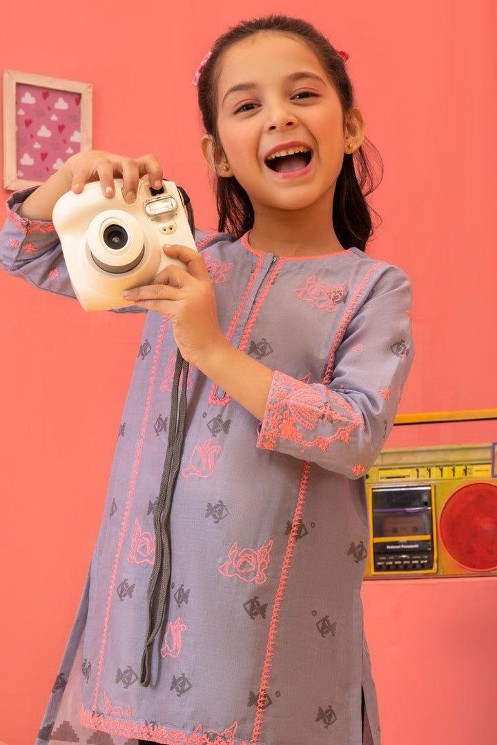 Lawn Grey Girls Kurti - J. Junaid Jamshed