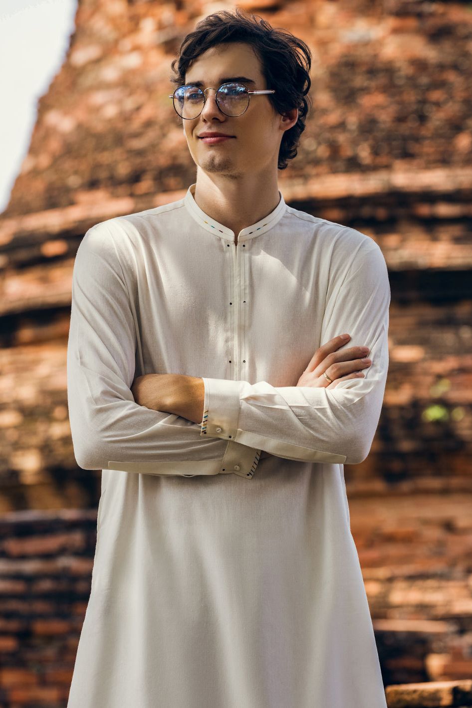 Polyester Viscose Off White Kurta Trouser - J. Junaid Jamshed