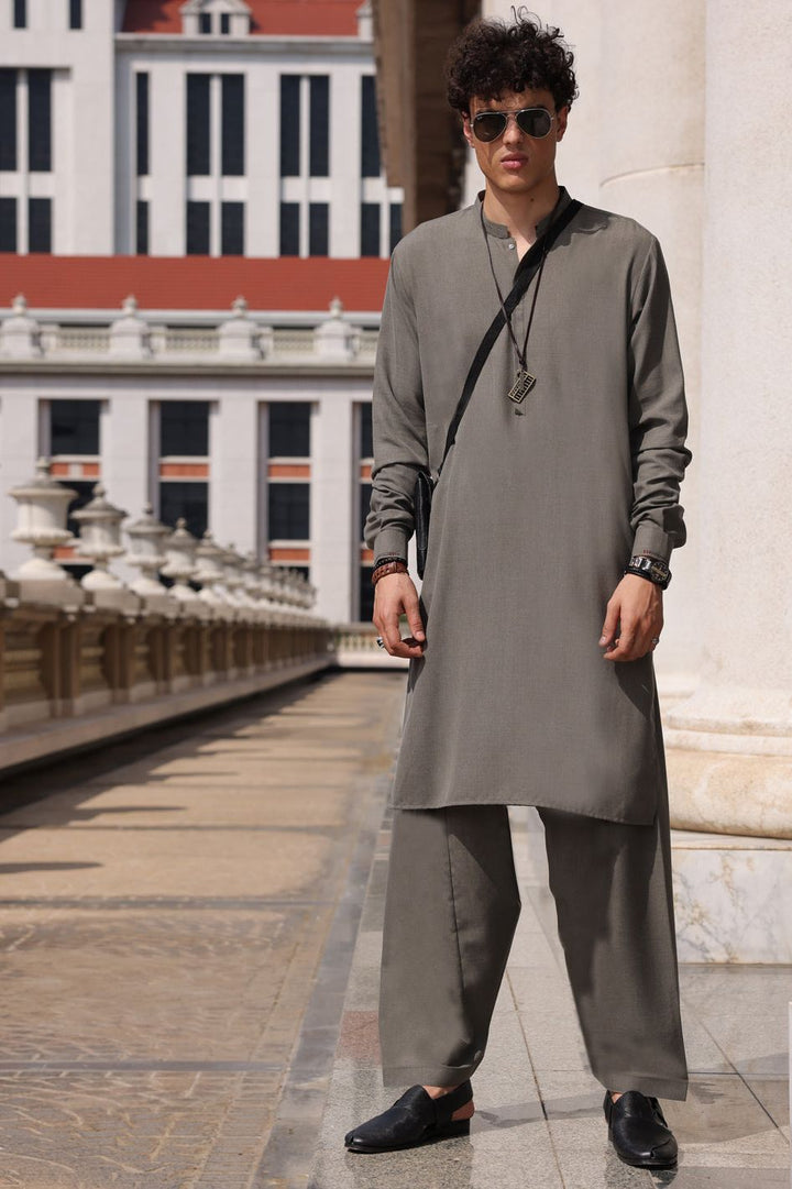 Blended Grey Shalwar Kameez - Almirah