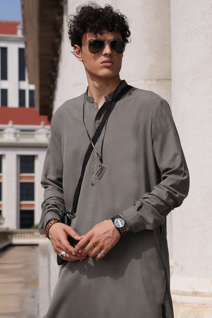 Blended Grey Shalwar Kameez - Almirah